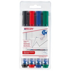   Edding 360 Board Markers, Set of 4 – assorted colours