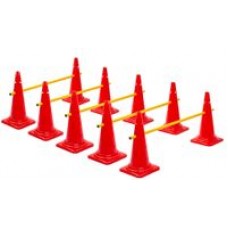 Cone Hurdles Set of 5 Height 52 cm Red